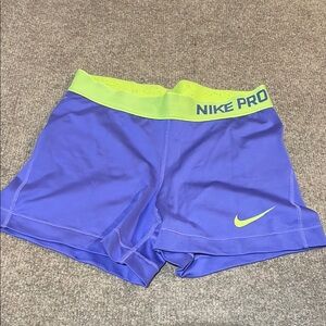Nike Purple and Green DryFit Shorts